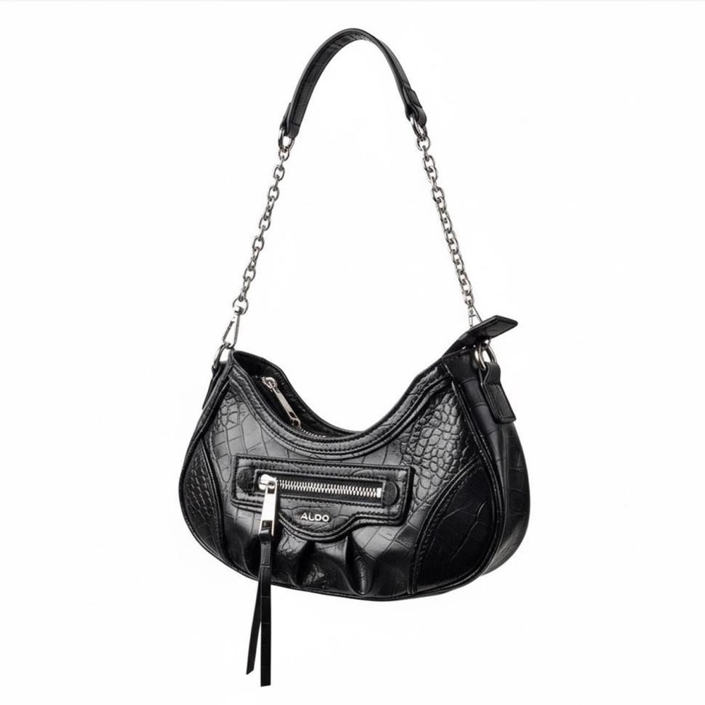 Aldo Black Textured Shoulder Bag